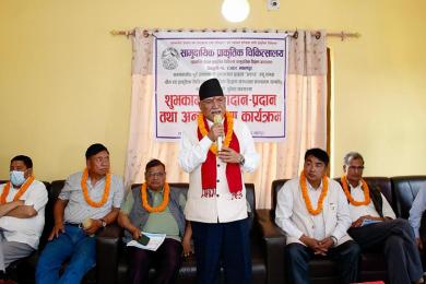 स्वास्थ्य पूर्वाधार विकासमा समुदायको सहभागिता अपरिहार्य छः अध्यक्ष दाहाल